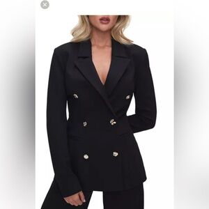 Good American double breasted Black Blazer